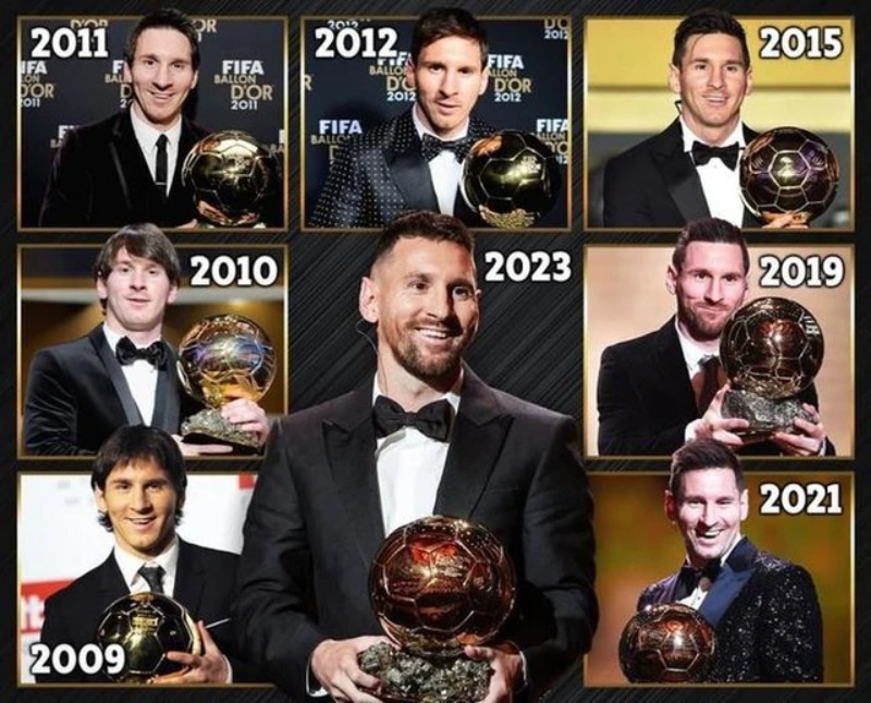 Messi ẵm quả bóng vàng thứ 8
